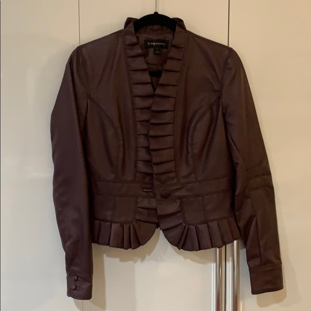 Maroon Leather Jacket - image 1